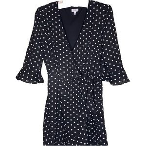Q+A Wrap Dress Black and white polka dot. Size large